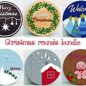 Merry Christmas svg bundle Laser cut file Star svg Winter svg bundle Holiday svg Christmas decor Door hanger svg R46