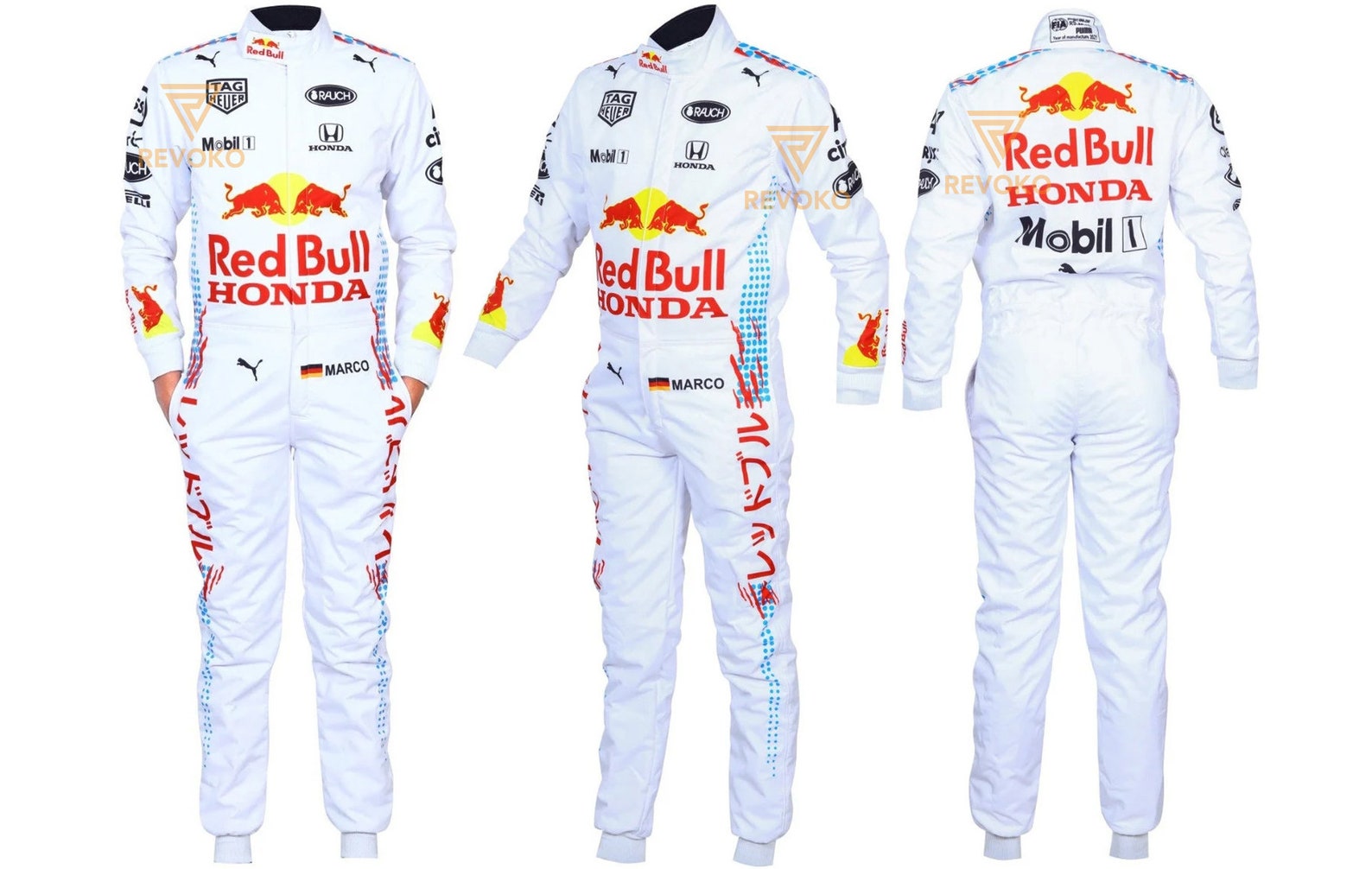 Traje blanco de carreras Go Karting Red Bull Honda Racing