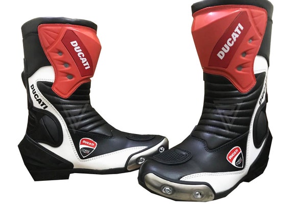 Ducati Motobike Racing Shoes botas / zapatos de cuero de moto | Etsy México
