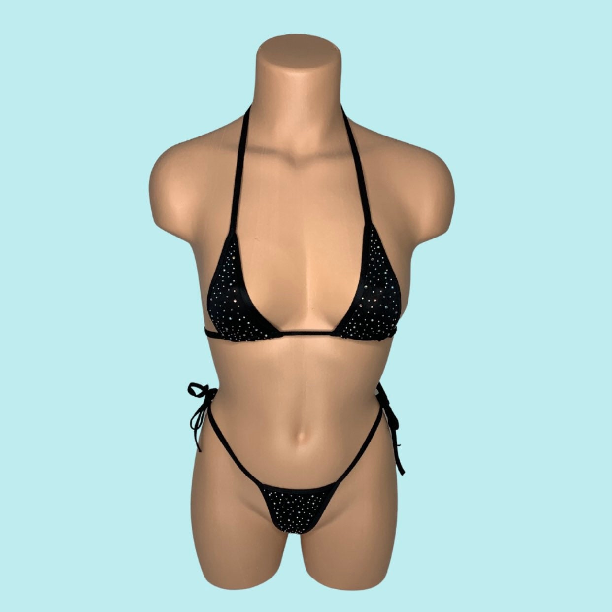 Sparkly Rhinestone Side Tie Micro Bikini Exotic Dancewear - Etsy
