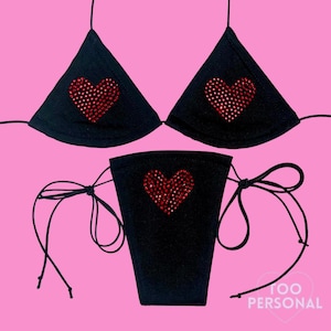 Red Heart Rhinestone Microkini | Exotic Dancewear
