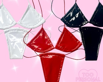 Latex Wetlook Adjustable Microkini | Exotic Dancewear