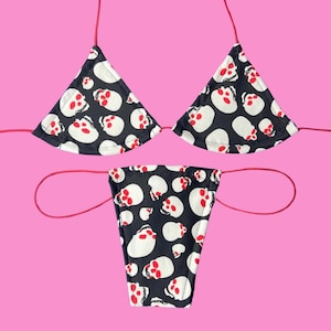 Skulls Tie-Able Extreme Microkini | Exotic Dancewear Bikini