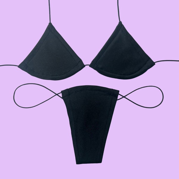 Microkini extrême TIE-ABLE de base | Bikini string exotique Dancewear