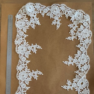 Lace fabrics, Antique lace, hem lace, border, Vintage lace, beaded, job lot, ivory, white, bridal, scrap booking, doll making