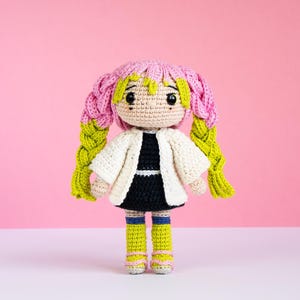 Mitsuri Kan roji Crochet Doll Pattern PDF – Demon Slayer Anime Amigurumi – Chibi Kawaii Plushie – Anime Girl Crochet – Instant Download