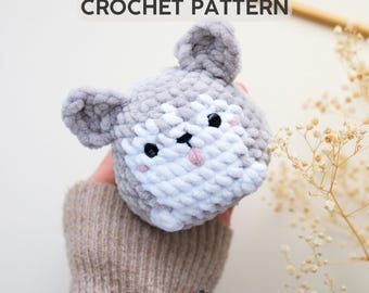 Husky Amigurumi Crochet Pattern PDF - Beginner Chenille Dog Plushie