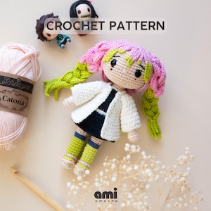 Mitsuri Amigurumi Crochet Doll Pattern PDF, Demon Slayer Inspired (English)