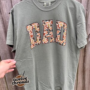 Camo dad t shirt, Father’s Day gift idea, camo dad dtf design, comfort colors tank top, Gildan sweatshirt, dad, dad tee, shirts image 7
