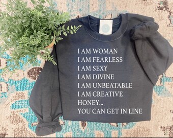 i am woman t shirt