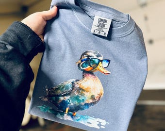 サンシェード マガモ - サングラス アヒル - マガモ - 子供用 マガモ T シャツ - 子供用 アヒル デザイン - 子供用 マガモ T シャツ - クールなマガモ