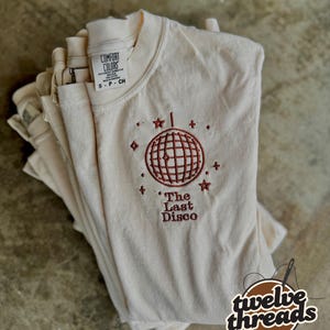 Disco ball - embroidery - embroidered - bachelorette- wedding - wife - cowgirl - retro - disco sweatshirt- t shirt