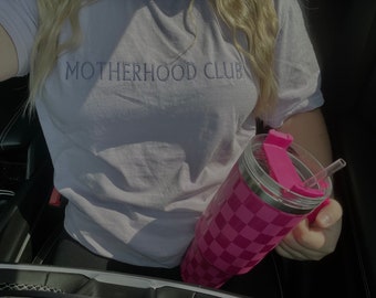 Motherhood Club - embroidery - embroidered mama - mothers - SAHM - mom - no hood like motherhood - momma - mama sweatshirt - mama tshirt