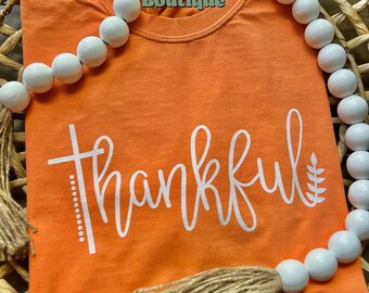 Thankful - dtf process - cross - comfort colors - thankfulness - thankful