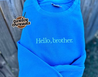 Embroidered Hello, brother tee TVD - the vampire diaries- Salvatore brothers - Damon - Stefan - Elena- the originals - legacies - Ian - Paul