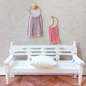 2 Dollhouse Miniature Macrame Wall Hanging | Dollhouse Wall Decor | Miniature Dollhouse Decor | Dollhouse Decor| Bedroom 1:12 Scale