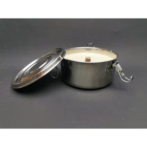 Wachsfresser Kerzenfresser Schmelzlicht to-go Edelstahl Gr. M WOWOCON Outdoor Kerzen wiederbefüllbar lange Brenndauer, Holzfaser Dauerdocht