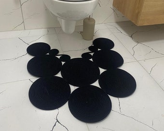 Cotton Rope Mat, Toilet Mat, Bathroom Mat, Decorative Mat, Custom Size Mat, Toilet Rug, Housewarming Gift, Bathroom Decor, Colorful Rope Mat