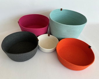 Custom Size Storage, Customized Basket, Storage Bowl, Cotton Rope Bins, Round Storage Bin, Kitchen Organizer, Home Storage, Cat Bed, Pet Bed