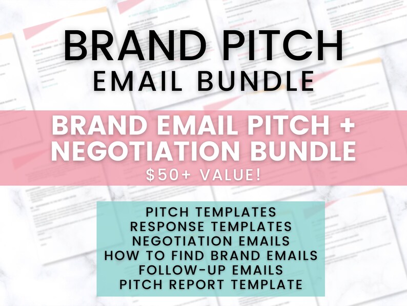 Brand Pitch + Negotiation Email Bundle for Influencers, How to Negotiate with Brands, Make Income from Brand Collaborations, Brand Deals 