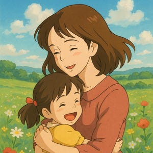 Regalo personalizzabile festa della mamma regalo immagine ispirata studio Ghibli da foto stampabile printable pictures