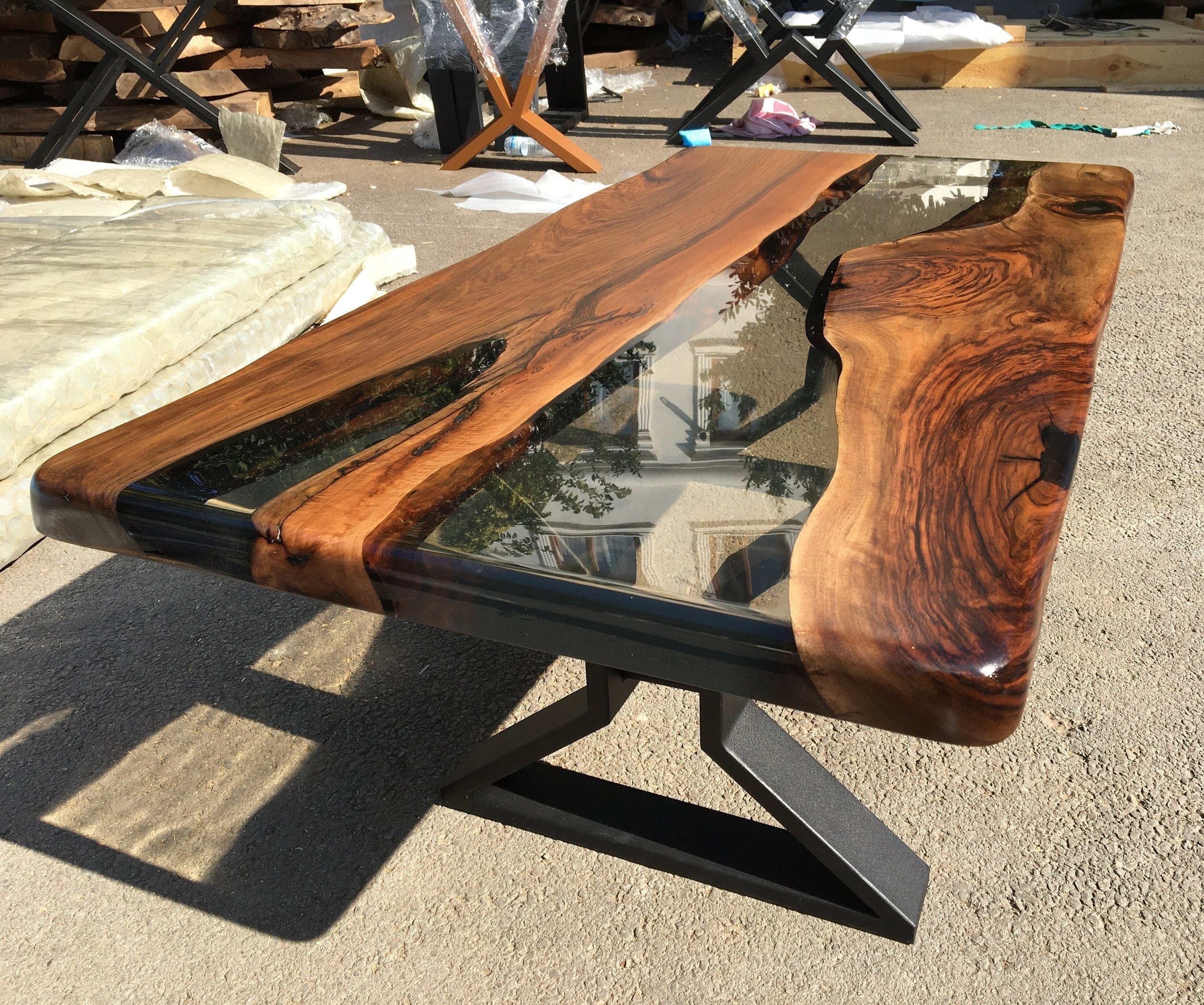 450 Years Old Walnut Epoxy Table In Stock, Ancient Epoxy Table, Epoxy Resin  Dining Table, Furniture, Table, Office Table, Custom Epoxy Table
