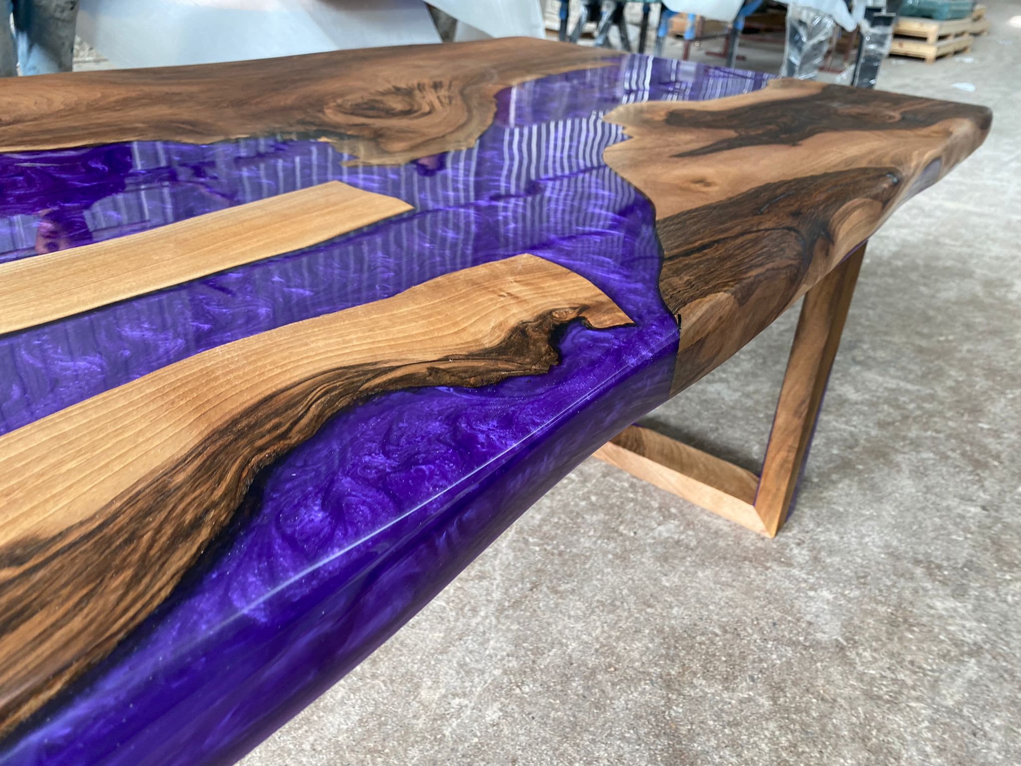 Purple Epoxy Walnut Dining Table: Handmade Resin River Table - Etsy