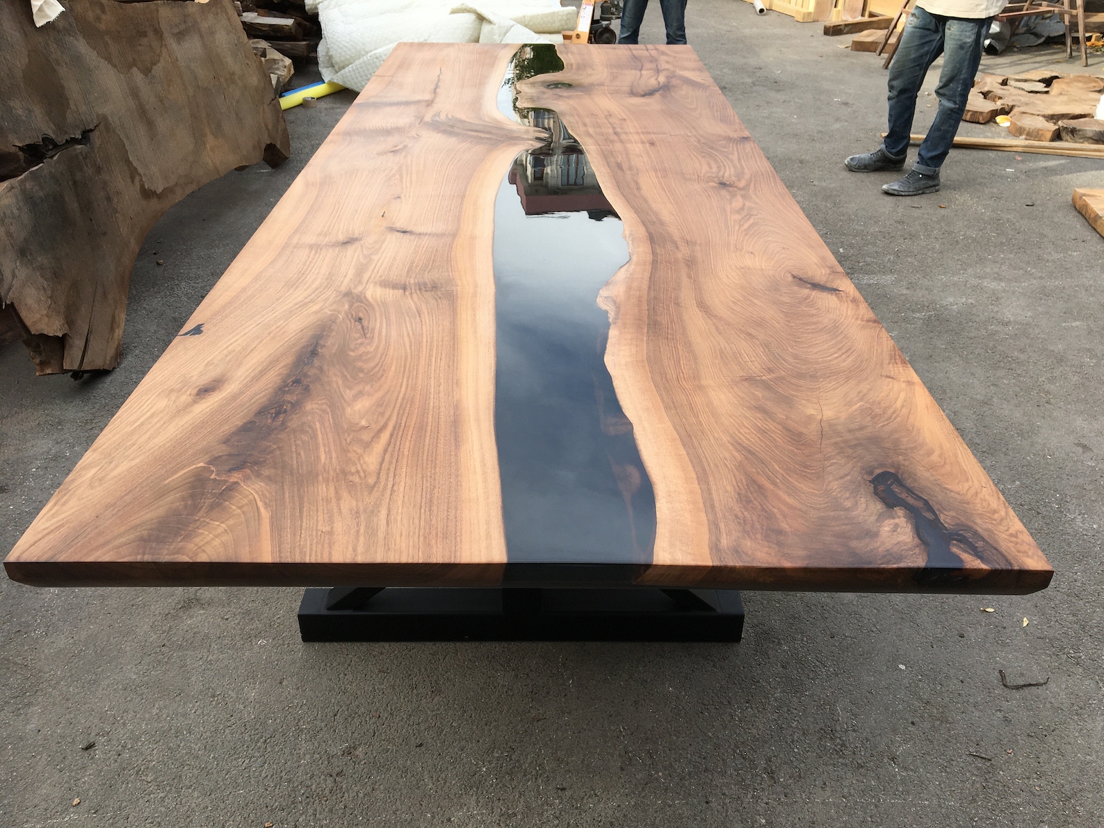 Walnut Black Epoxy Table / Walnut Wood Dining Epoxy Table / Etsy