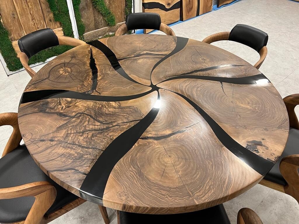 Custom Made Epoxy Resin Dining Table. Hundreds of Color Options. 