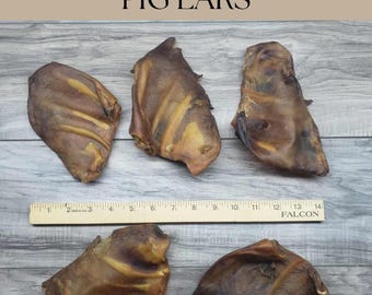 Dehydrated Pig ears for dogs, Single ingredient dog chews treats 100% real pork pig ears, dog enrichment natural treats chews