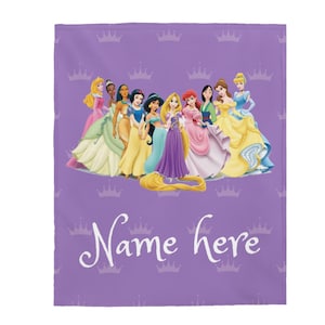 Personalized princess blanket, princess baby blanket, Custom Name Fairy Tale Princess Fleece and Sherpa Blankets