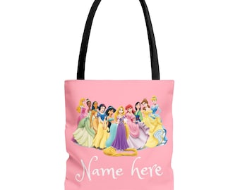 Princess Bag, Personalized Princess Tote Bag, Princess Tote Bag, Personalized Beach Bag book bag, Personalized princess school bag