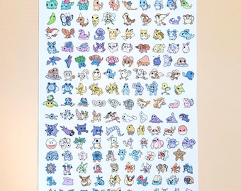 ポケモン第1世代 001-151 ビニールステッカーシート | ミニステッカー