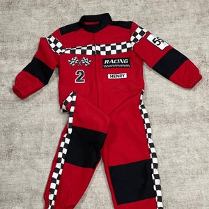New Style Red Unisex Racing Suit With Constant Patches for - Etsy
