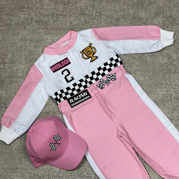 Race Car Suit Pink Girls Etsy
