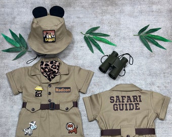 Personalized Safari Outfit for Baby- Safari Hat Mickey Mouse Costume for Toddler 12-24-36 Months Toddler Safari Halloween Kids Costumes