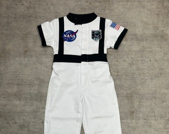 Disfraz clásico de astronauta de manga corta y pantalones largos, accesorios de fotografía para niños, regalo de cumpleaños, Halloween, Navidad, Acción de Gracias