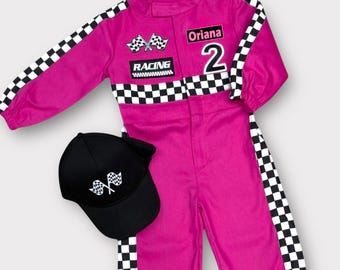Pink Race Car Costume Two Fast Birthday Custom Race Suit
