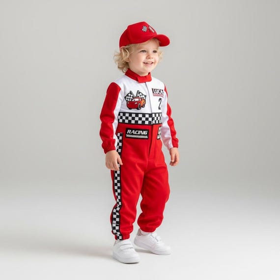Fast One Birthday Suit - Race Car Birthday Toddler Costume - Kids Racing Jumpsuit - Halloween Costume