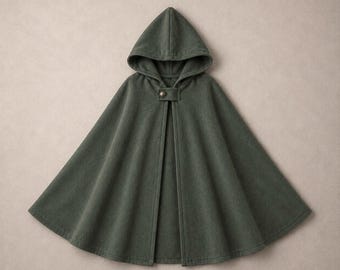 Medeltida mantel för renässansringbärare, bröllopsoutfit, grön mantel för småbarn, skogsmark, pojke, tävlingskostym