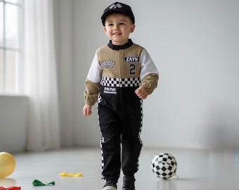 Custom Baby Race Car Driver Outfit, Kids Racing Jumpsuit, Fast One Birthday, Toddler Costume