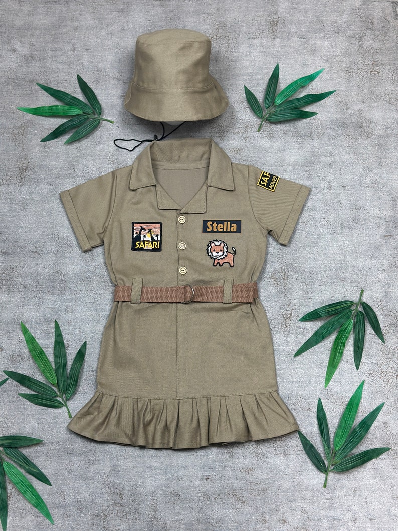 Safari Dress Fancy Safari Costume for Adventurer Girls Safari Guide Safari Explorer Safari Adventure Concept Birthday Halloween christmas image 8