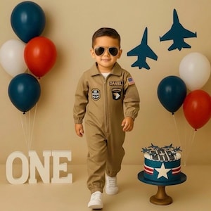 Strój pilota sił powietrznych - US Airborn Flight Suit dla dzieci - Top One Birthday Suit