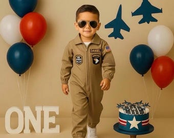Disfraz de piloto de la Fuerza Aérea - Traje de vuelo de la Fuerza Aérea de EE. UU. para niños - Traje de cumpleaños Top One
