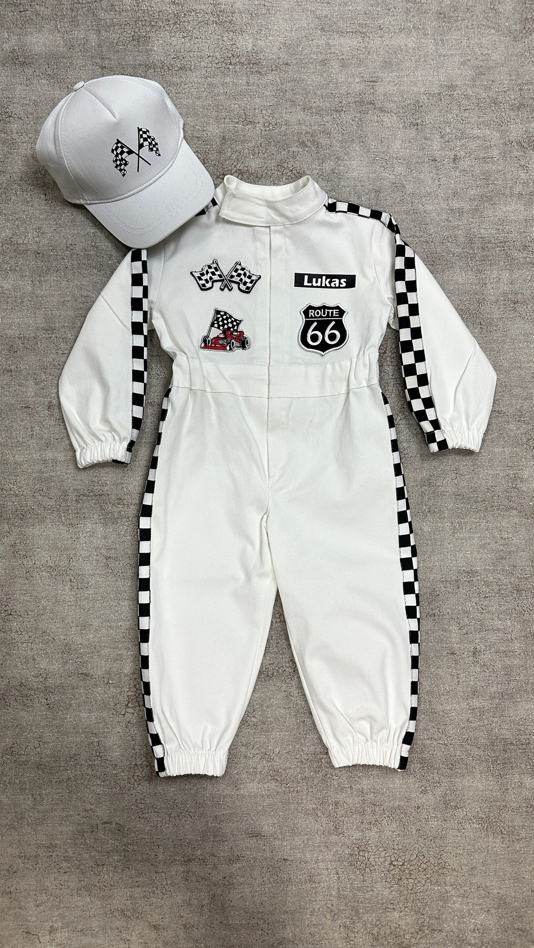 White Racing Suit Custom Personalized Unisex Racing Suit for Birthday