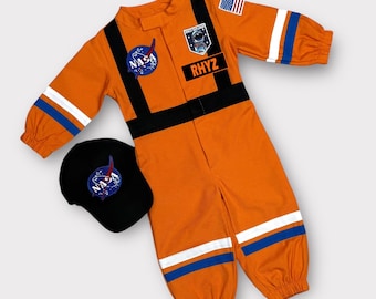 Spersonalizowany dziecięcy kostium astronauty – kosmiczny kombinezon na urodziny lub Halloween – strój małego odkrywcy kosmosu