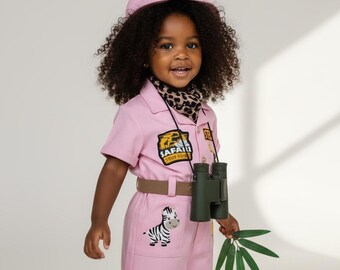 Personalized Safari Outfit for Baby & Toddler – Wild One Birthday Outfit – Kids Zookeper Costume