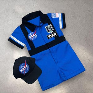 Personalized Blue Astronaut Kids Costume - Space Baby Jumpsuit - Toddler Space Themed Birthday Party Suit - Astronaut Themed Outfit