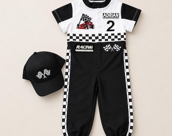 Fast One Birthday Suit - Race Car Birthday Toddler Outfit - Kids Racing Jumpsuit - Halloween Costume