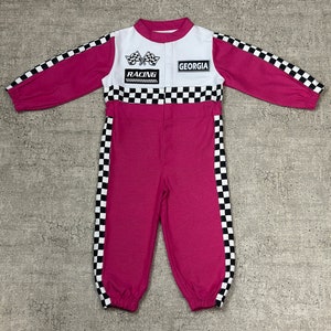 Adorable Pink Race Car Baby Costume Unique Baby Racer Outfit Fast Halloween Dress-Up Speedy Birthday Suit Fast One Jumpsuit zdjęcie 7